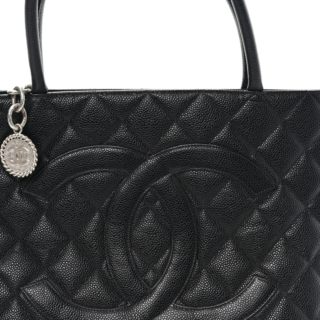 Chanel Caviar Quilted Medallion Tote Black