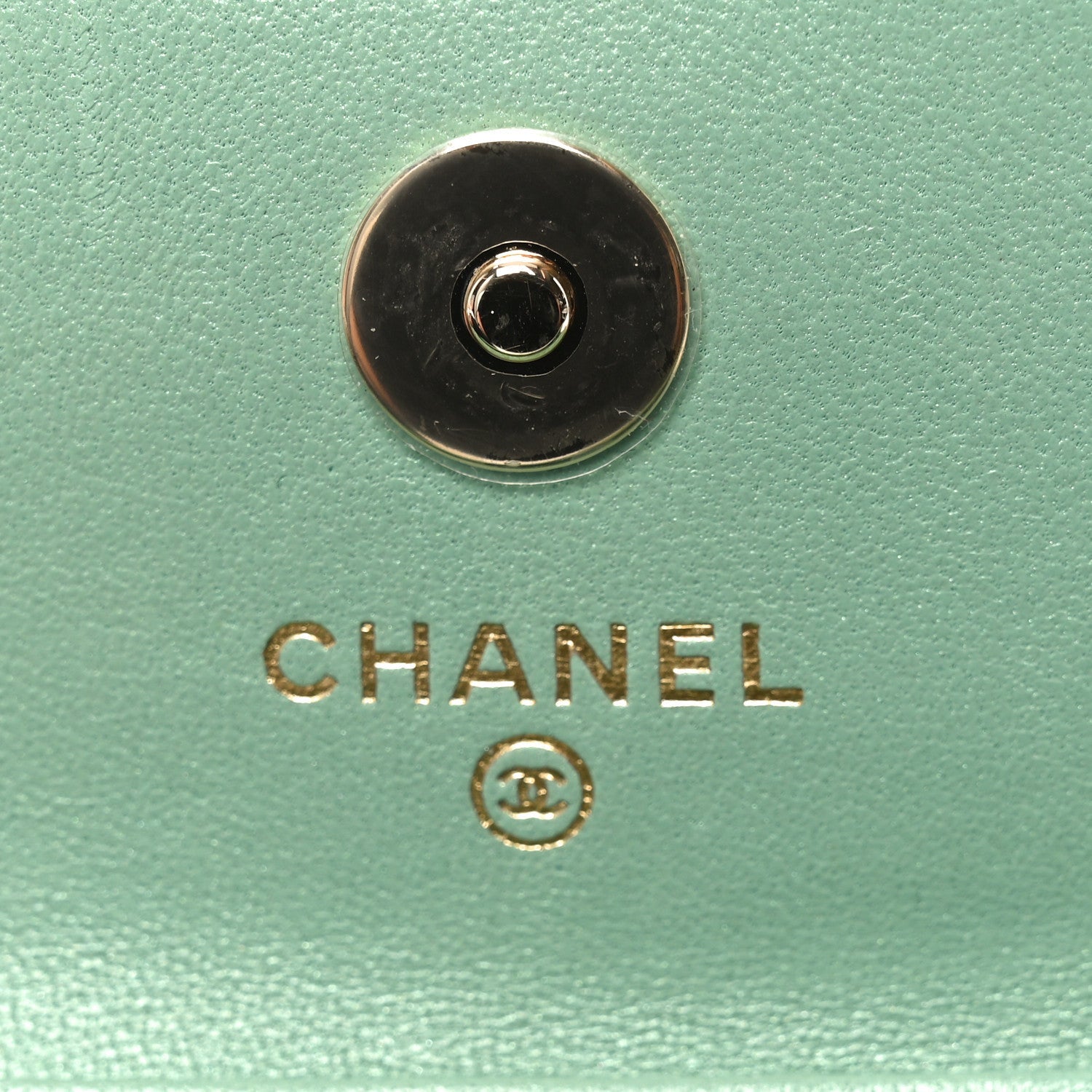 Chanel Lambskin Resin Quilted Mini Heart Flap Light Green