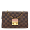 Louis Vuitton Damier Ebene Croisette Chain Wallet Magnolia