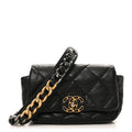 Chanel Goatskin Quilted Chanel 19 Waist Bag Black