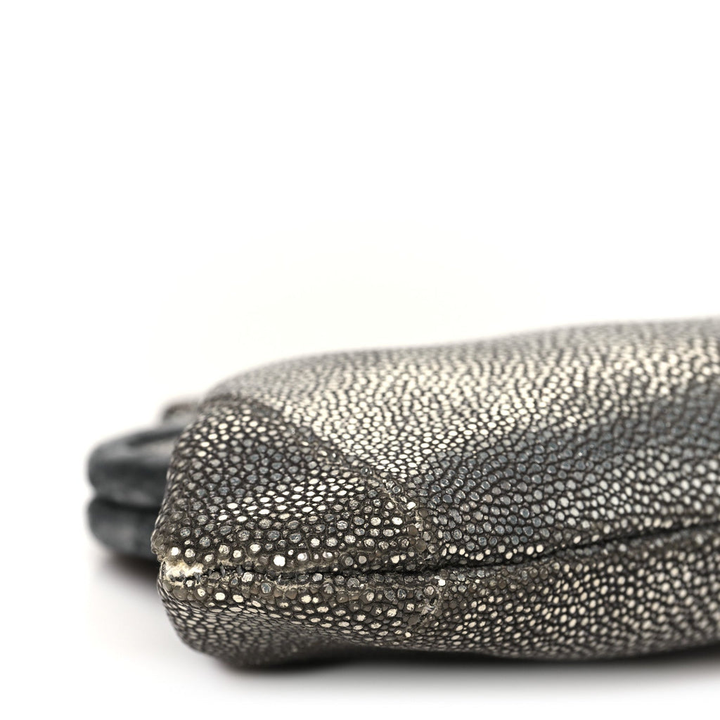 Chanel Stingray Degrade Frame Clutch Silver