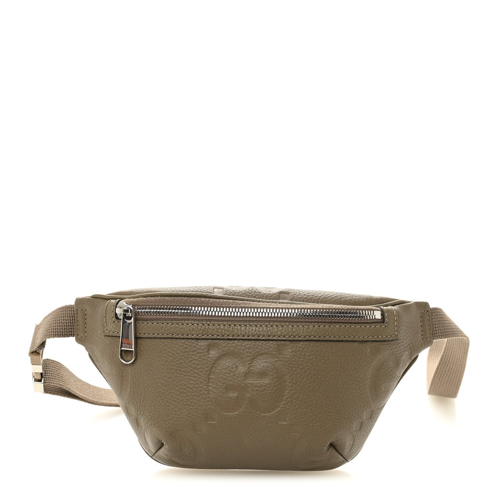 Gucci Piuma Calfskin Jumbo GG Embossed Small Belt Bag Good Taupe