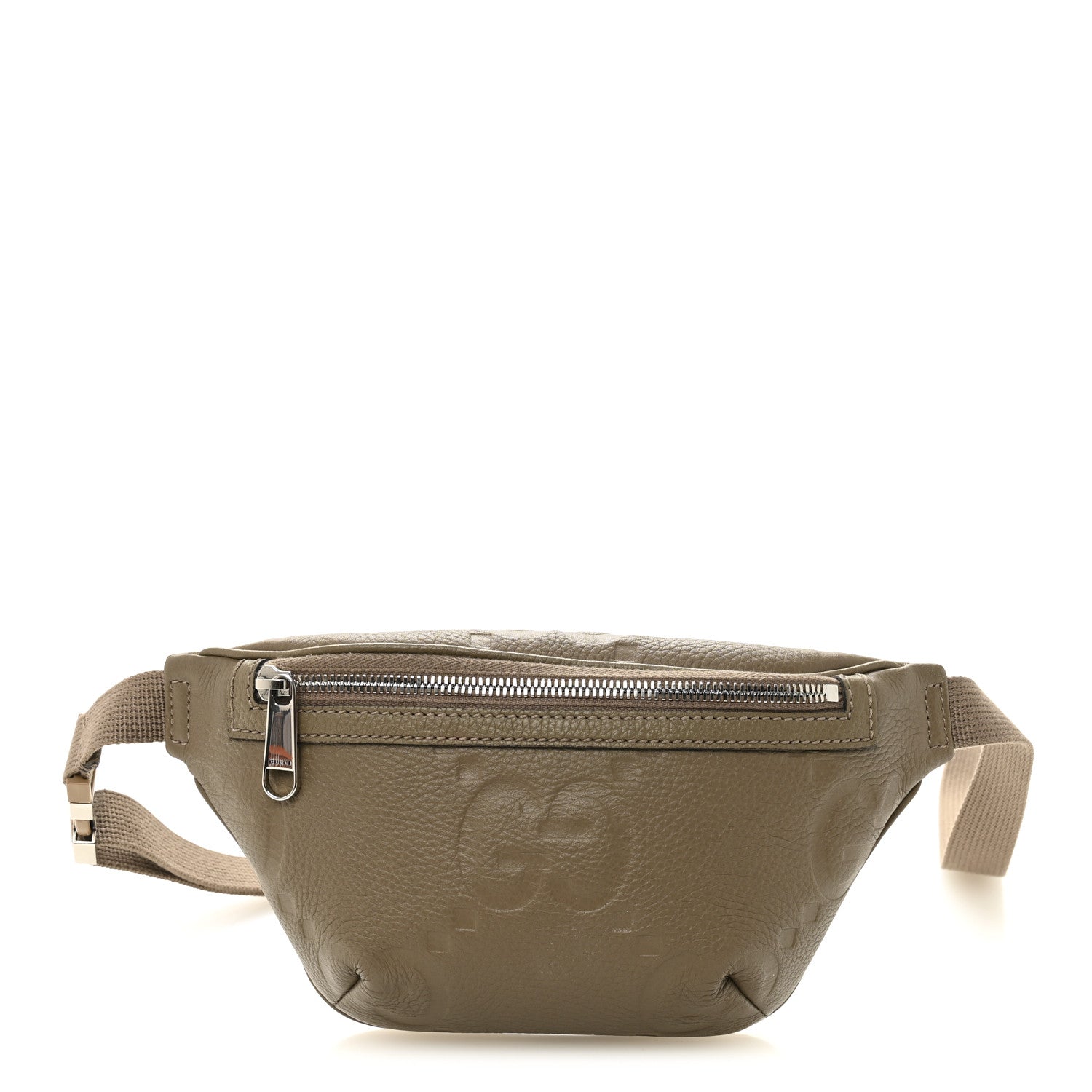 Gucci Piuma Calfskin Jumbo GG Embossed Small Belt Bag Good Taupe