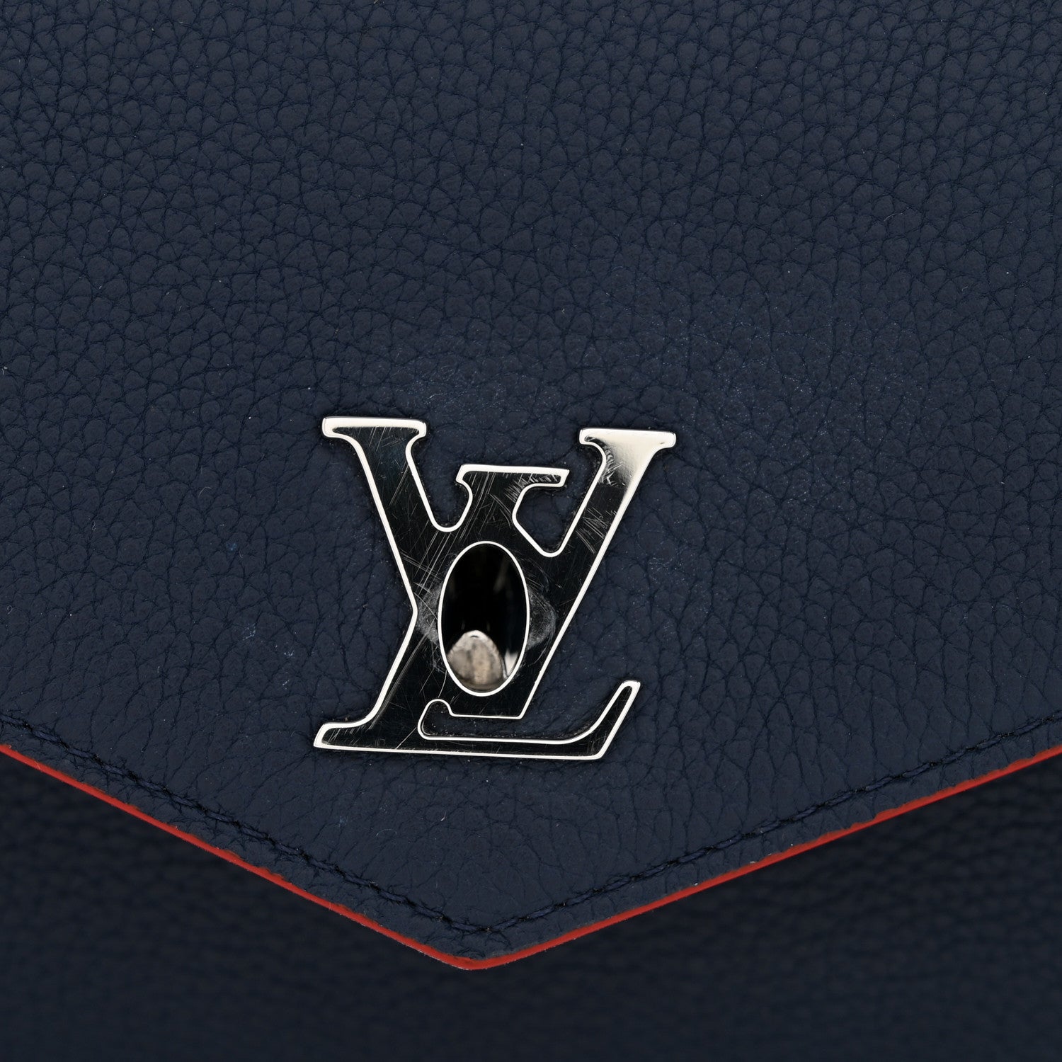 Louis Vuitton Soft Calfskin My Lockme Chain Pochette Marine Rouge