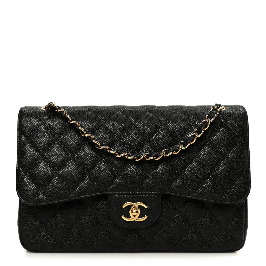 Chanel Caviar Quilted Jumbo Double Flap Black
