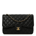 Chanel Caviar Quilted Jumbo Double Flap Black