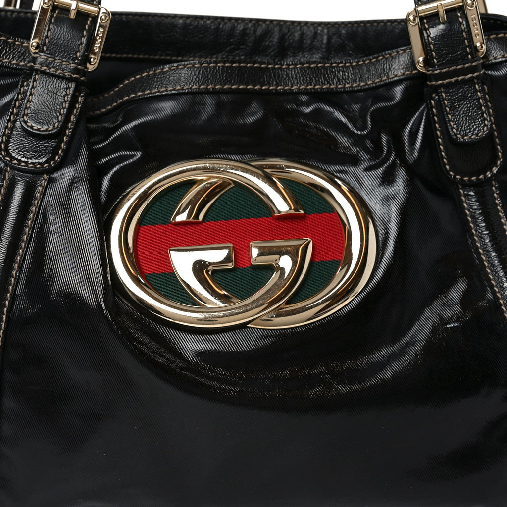 Gucci Dialux Medium Britt Tote Black