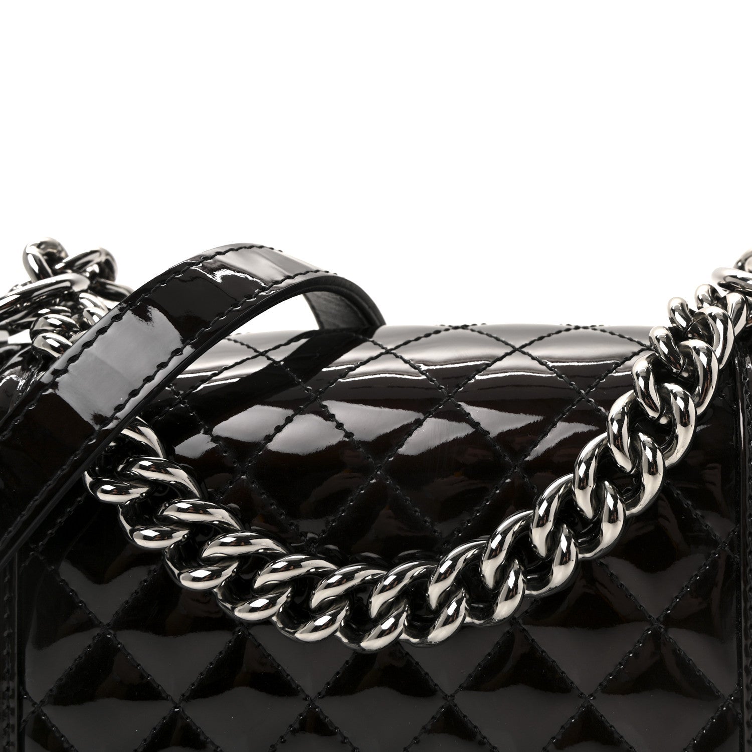 Chanel Patent Calfskin Quilted Small Boy Flap Black