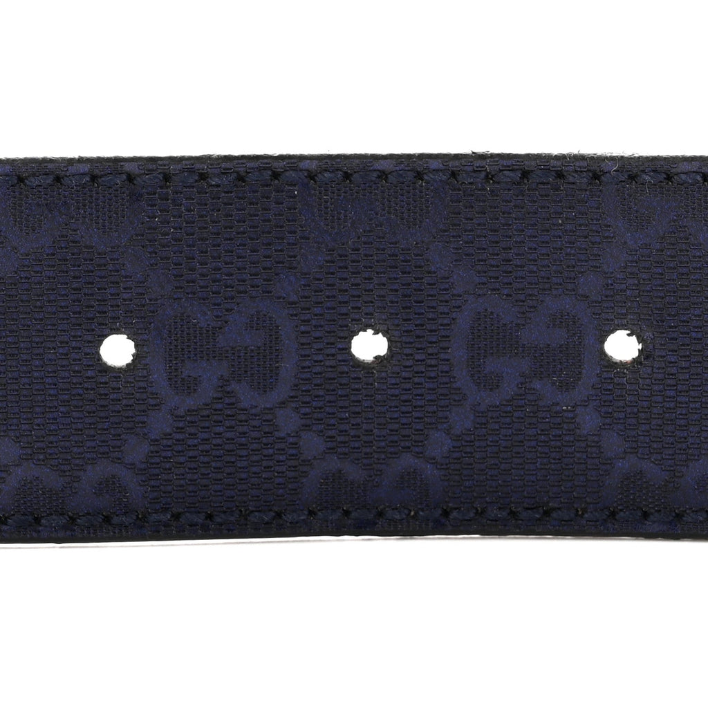 Gucci Imprime Monogram Interlocking G Belt 85 34 Navy
