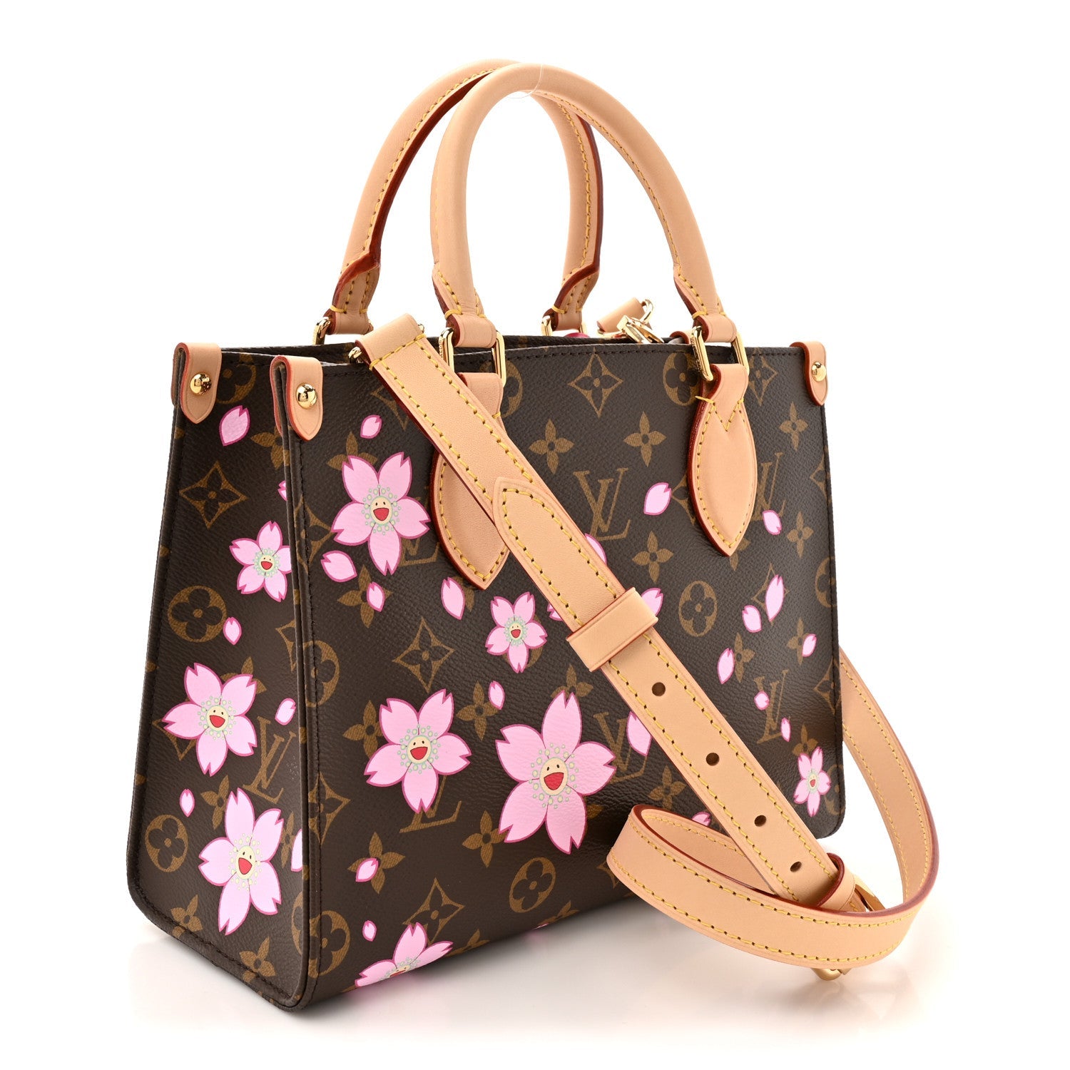 Louis Vuitton LV X TM Monogram Cherry Blossom Onthego PM Sakura Brown