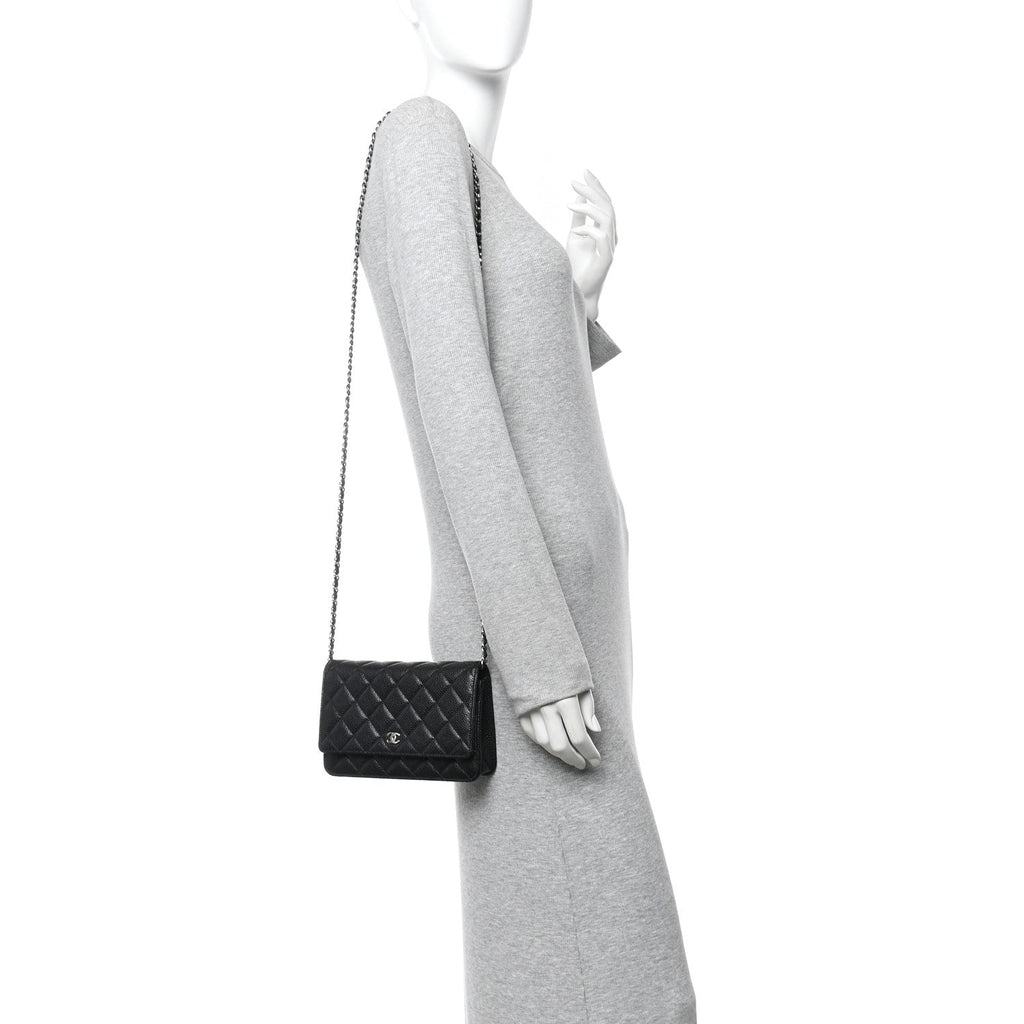 Chanel Caviar Quilted Wallet on Chain WOC Black
