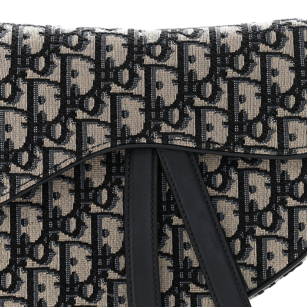 Christian Dior Oblique Saddle Bag Blue