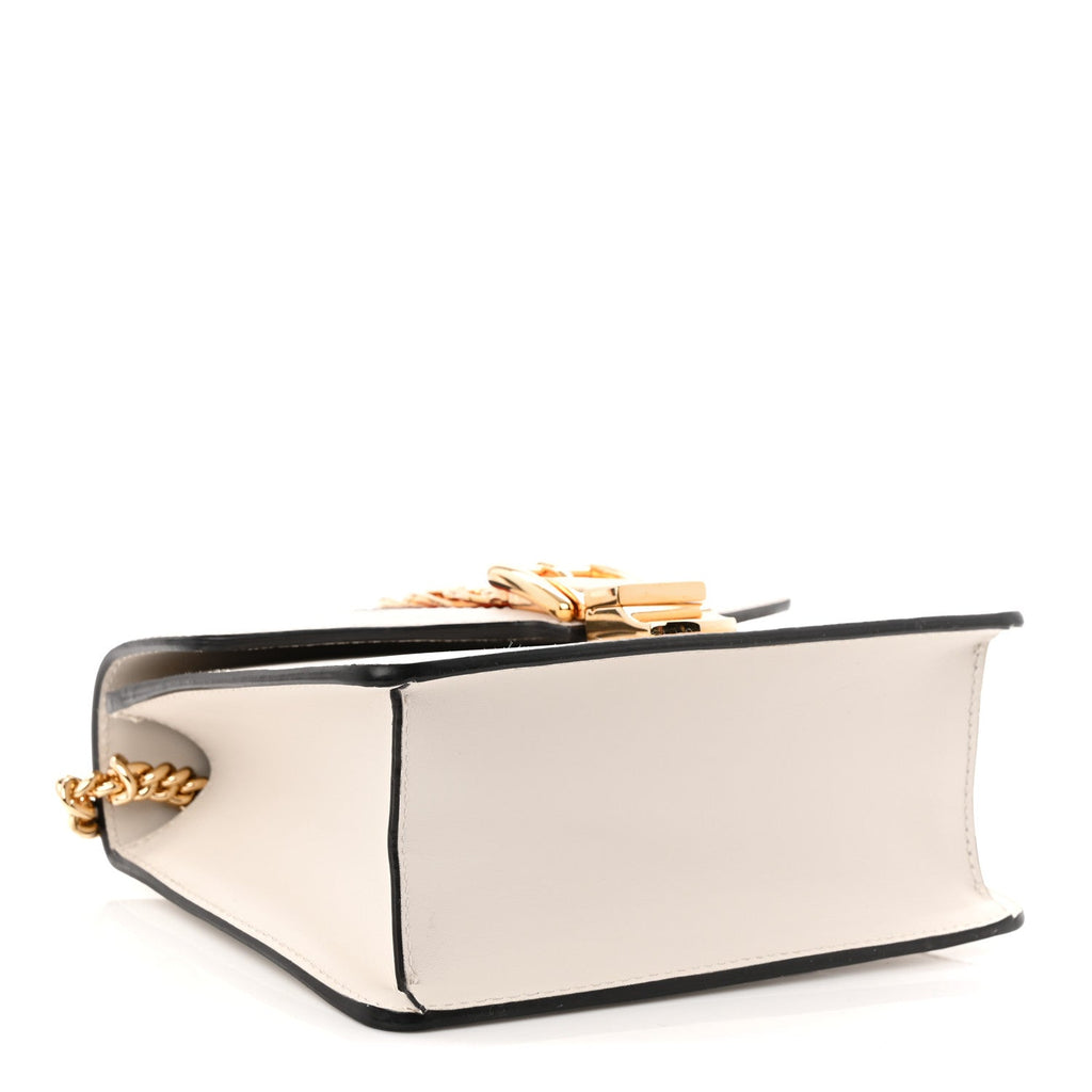 Gucci Calfskin Super Mini Sylvie Chain Shoulder Bag White