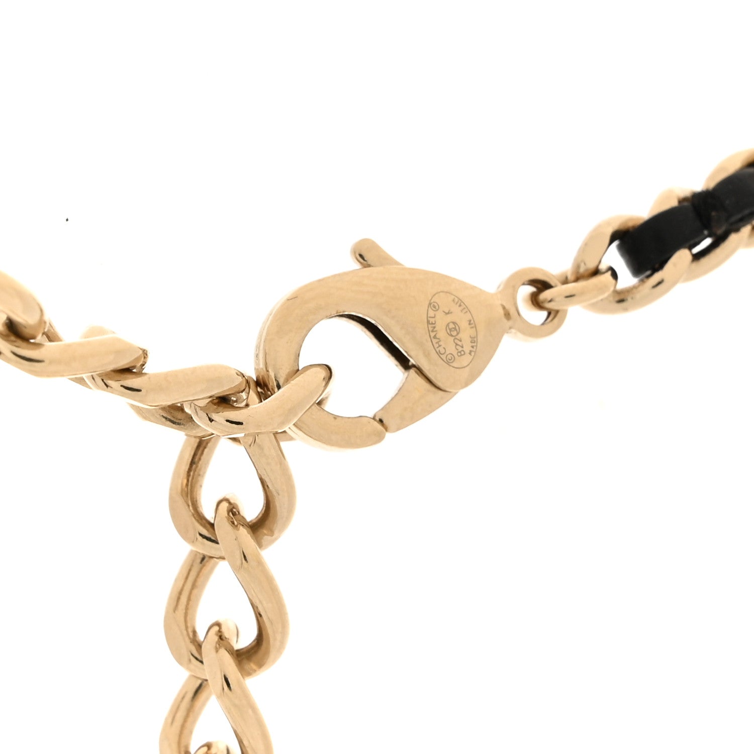 Chanel Tweed Lambskin CC Heart Locket Necklace Gold Black Beige