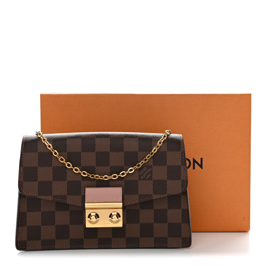 Louis Vuitton Damier Ebene Croisette Chain Wallet Magnolia