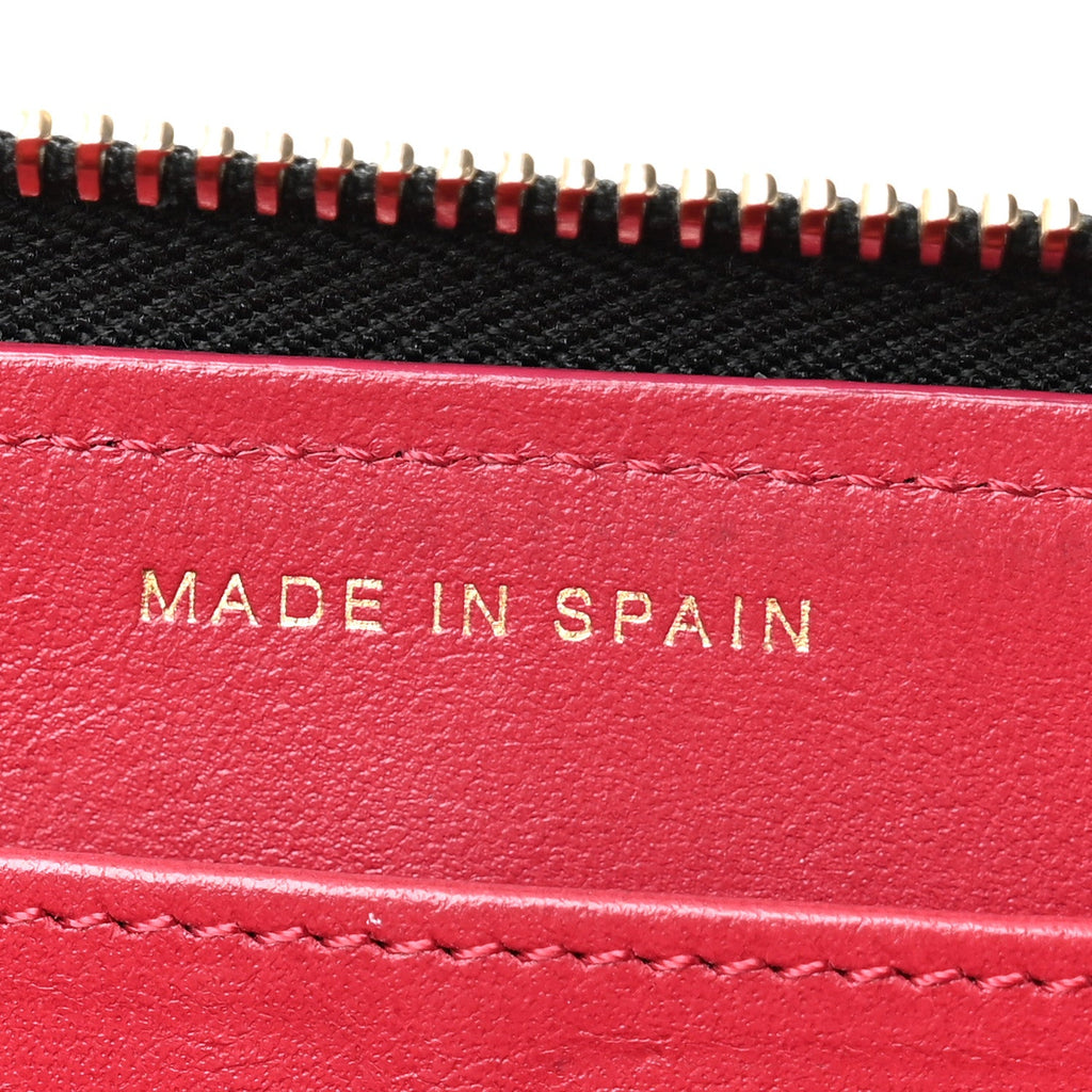 Lambskin Quilted 19 Long Zipped Around Wallet Black