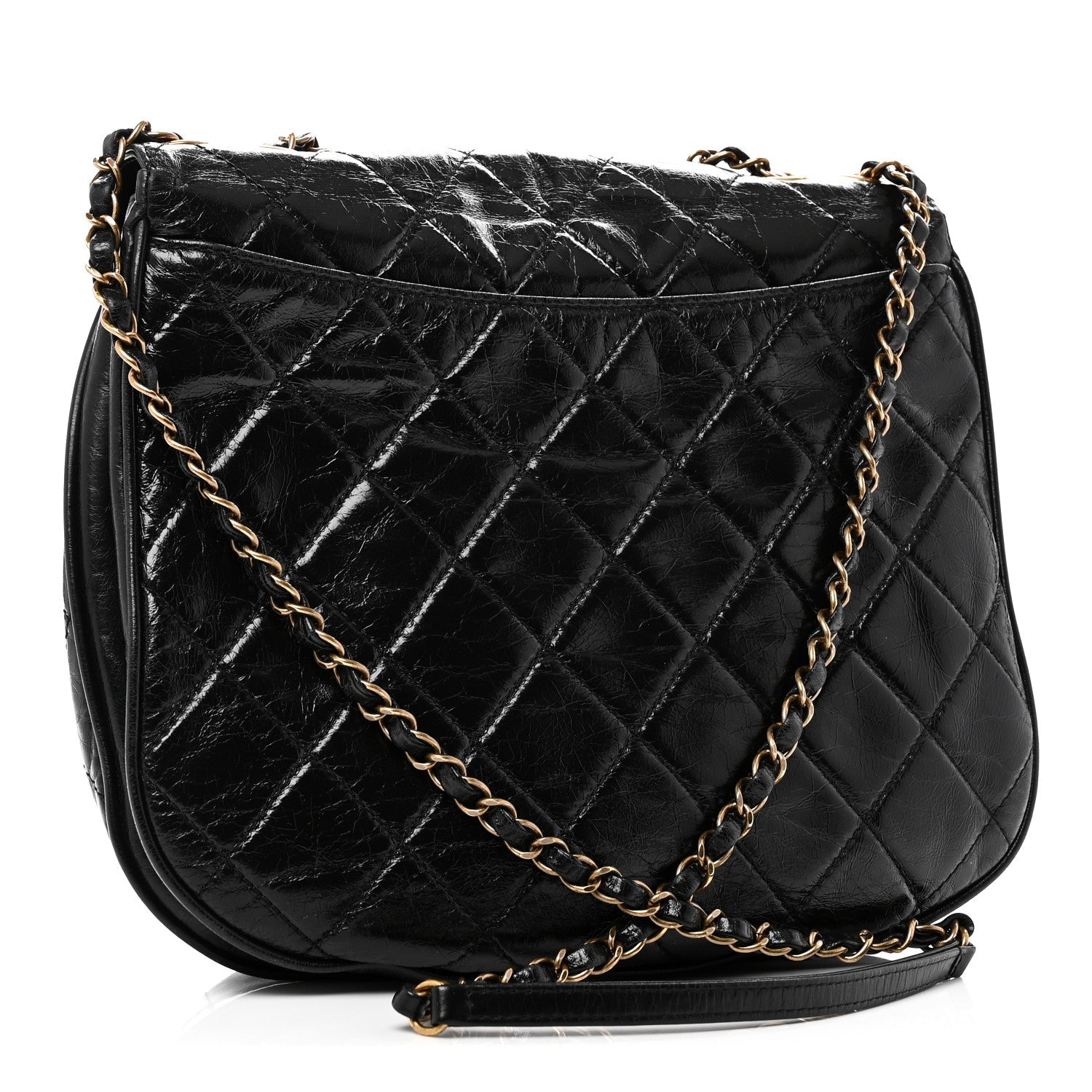 Chanel Glazed Calfskin Quilted Medium Bubble CC Flap Black