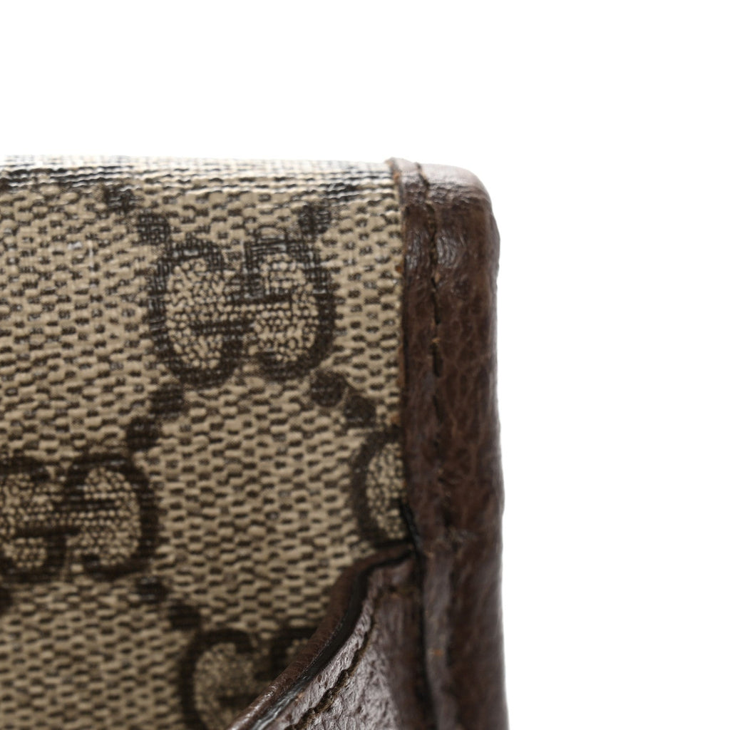 Gucci GG Supreme Monogram Web Small Neo Vintage Double Flap Messenger Bag Beige New Acero