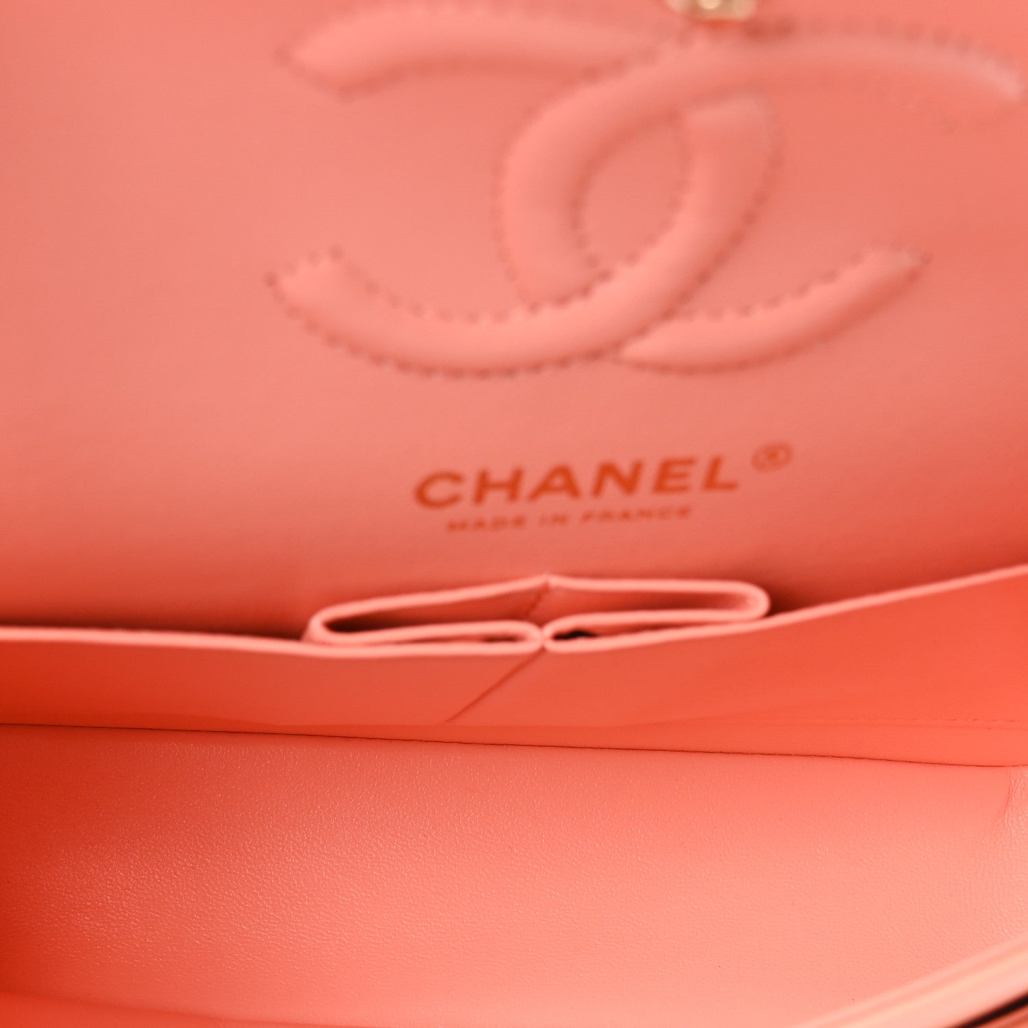 Chanel Lambskin Quilted Small Double Flap Light Orange
