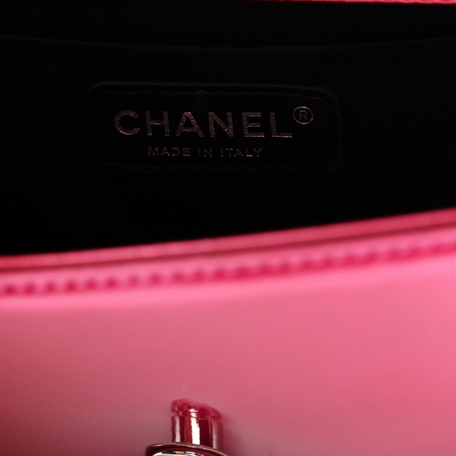 Chanel Metallic Patent Calfskin Quilted Small Boy Flap Pink