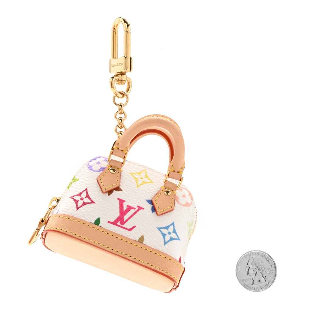Louis Vuitton LV x TM Monogram Multicolor Micro Alma Bag Charm White