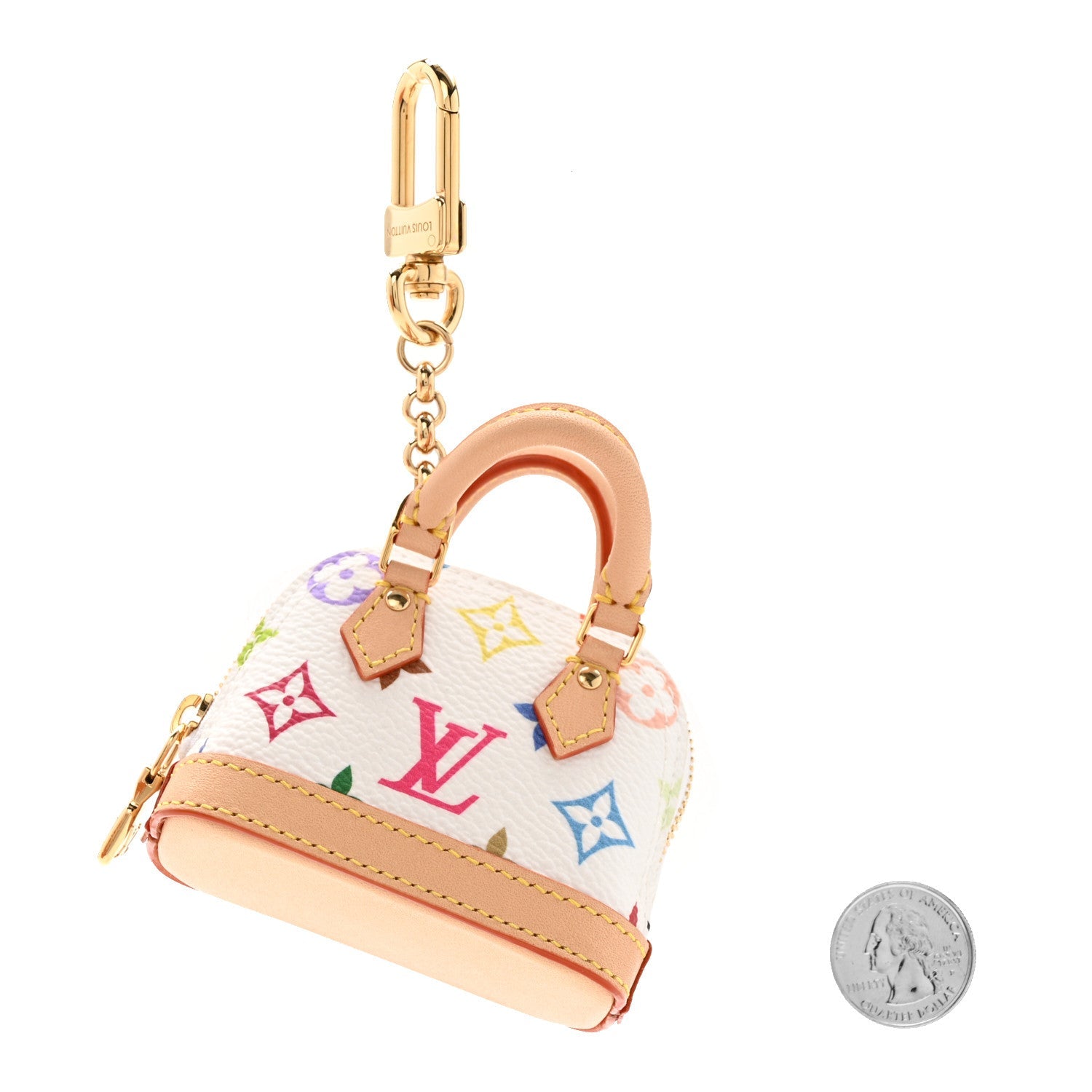 Louis Vuitton LV x TM Monogram Multicolor Micro Alma Bag Charm White