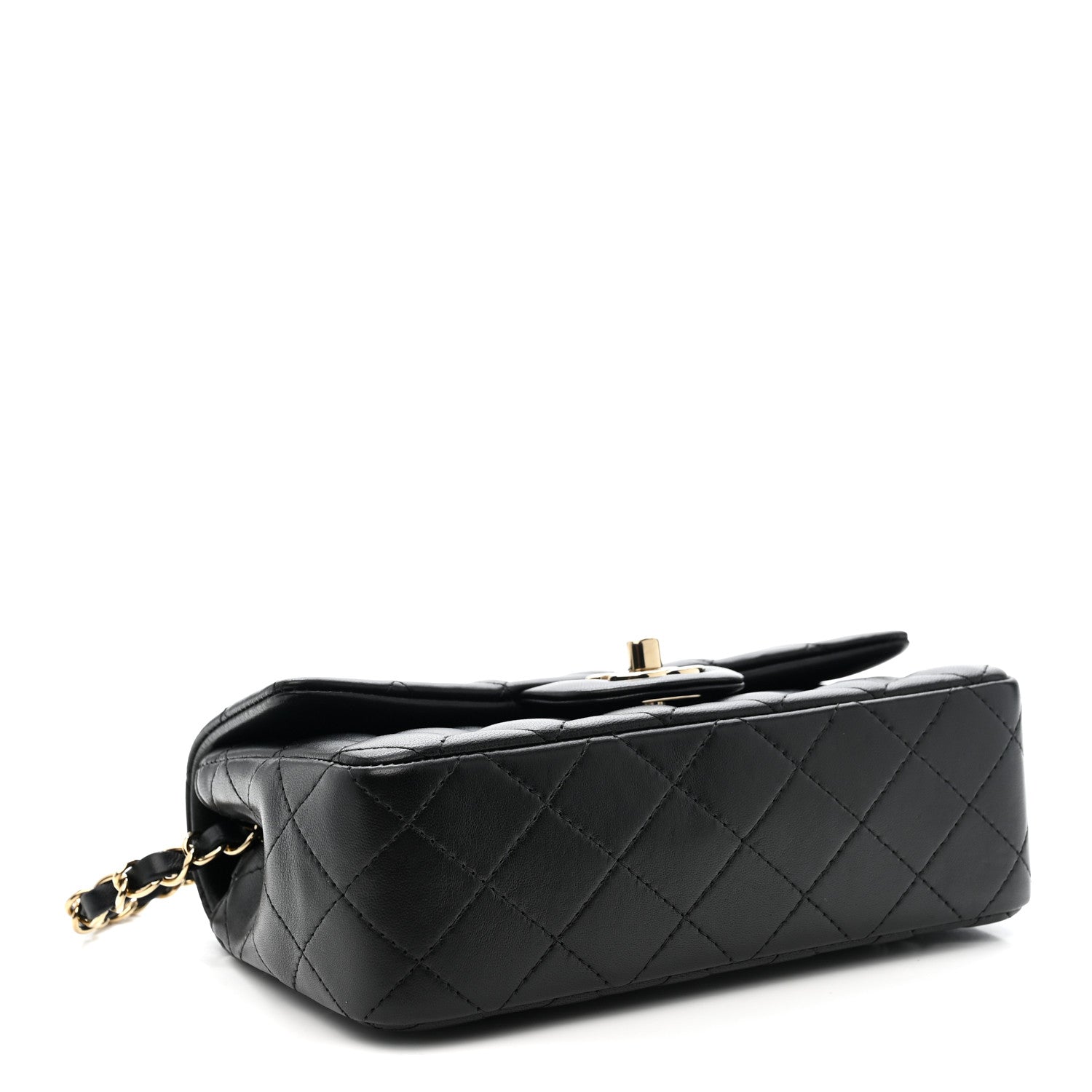 Chanel Lambskin Quilted Mini Rectangular Flap Black