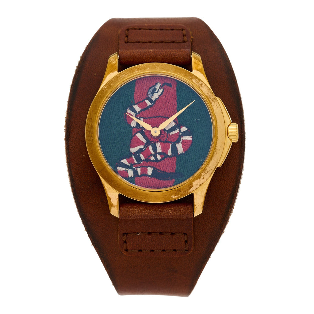 Gucci Stainless Steel Calfskin 38mm Le Marche Des Merveilles Snake Quartz Watch