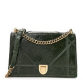 Christian Dior Ceramic Effect Deerskin Large Diorama Flap Bag Malachite Green