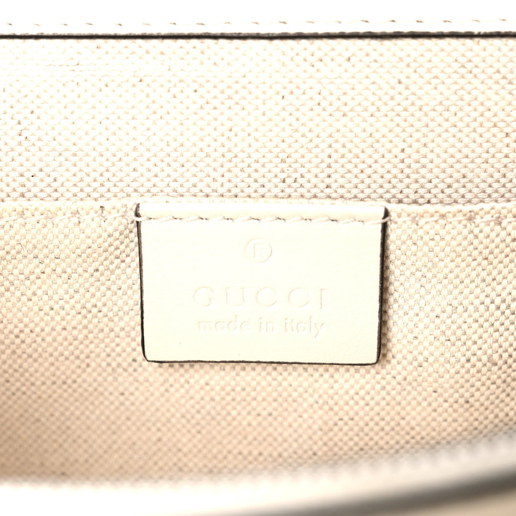 Gucci Calfskin Bamboo Web Medium Dionysus Top Handle Bag White Blue Hibiscus Red
