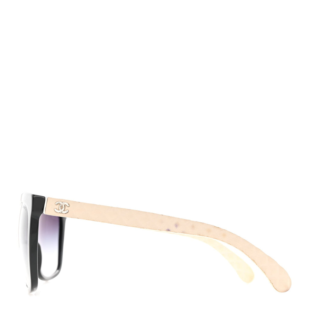 Quilted CC Sunglasses 5288-Q Black Tan