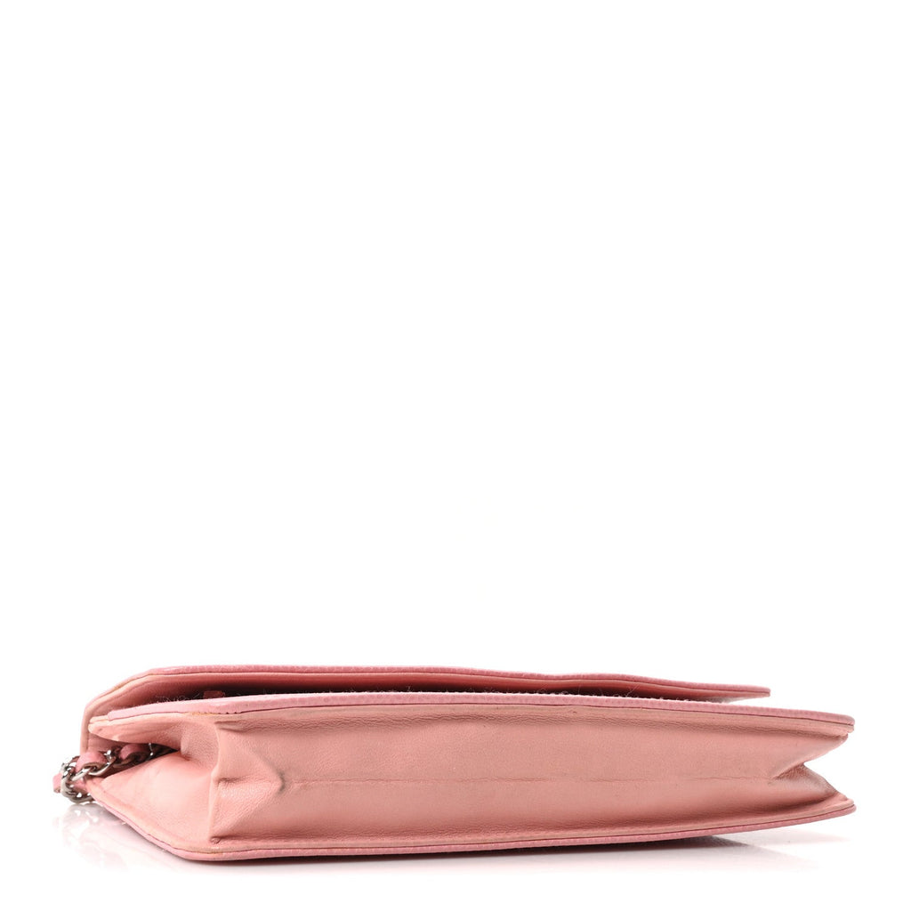 Chanel Caviar Timeless CC Wallet on Chain WOC Pink