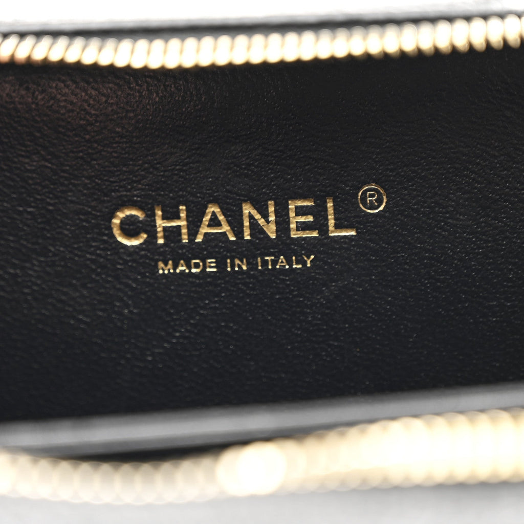 Chanel Caviar Quilted Small CC Filigree Vanity Case Black