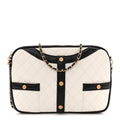 Chanel Lambskin Quilted Medium Girl Shoulder Bag White Black