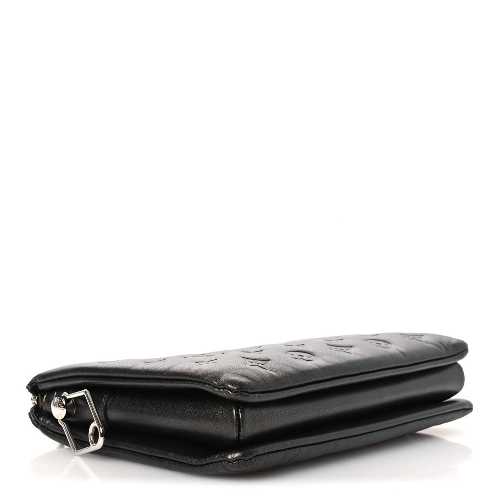 Louis Vuitton Lambskin Embossed Monogram Coussin PM Anthracite