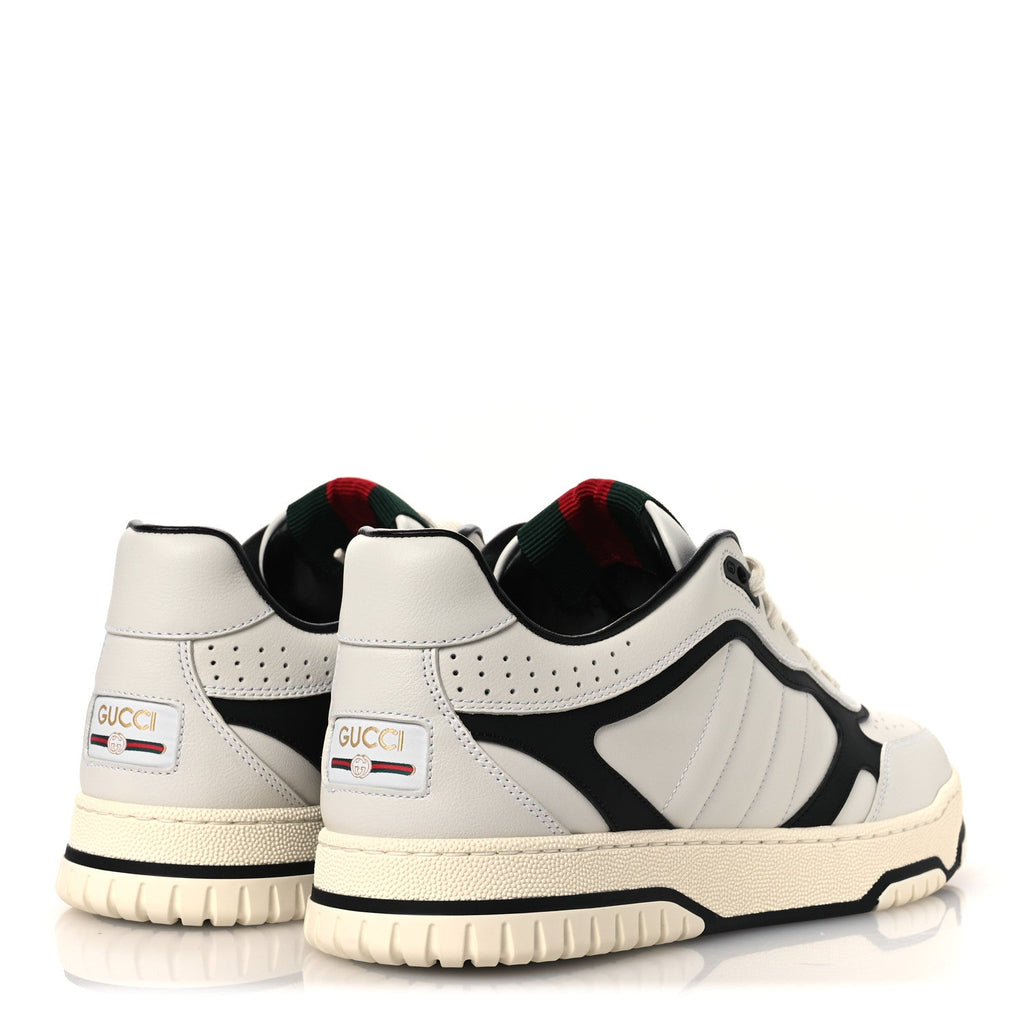 Gucci Sparrow Calfskin Mens Re-Web Sneakers 8 Green White Black