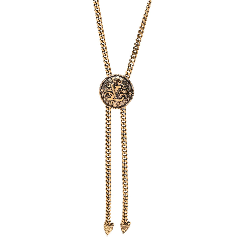 Louis Vuitton Metal LV Bolo Tie Gold