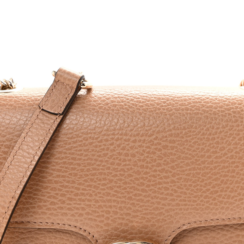 Gucci Dollar Calfskin Small Interlocking G Shoulder Bag Camelia