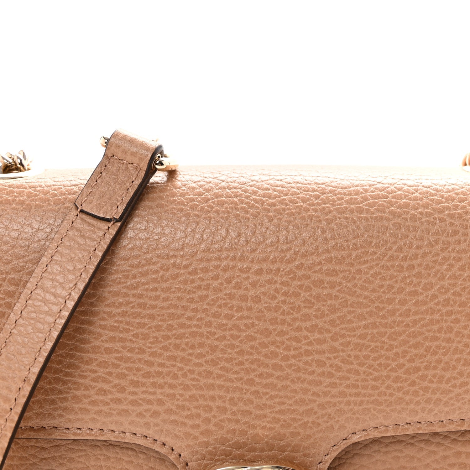 Gucci Dollar Calfskin Small Interlocking G Shoulder Bag Camelia