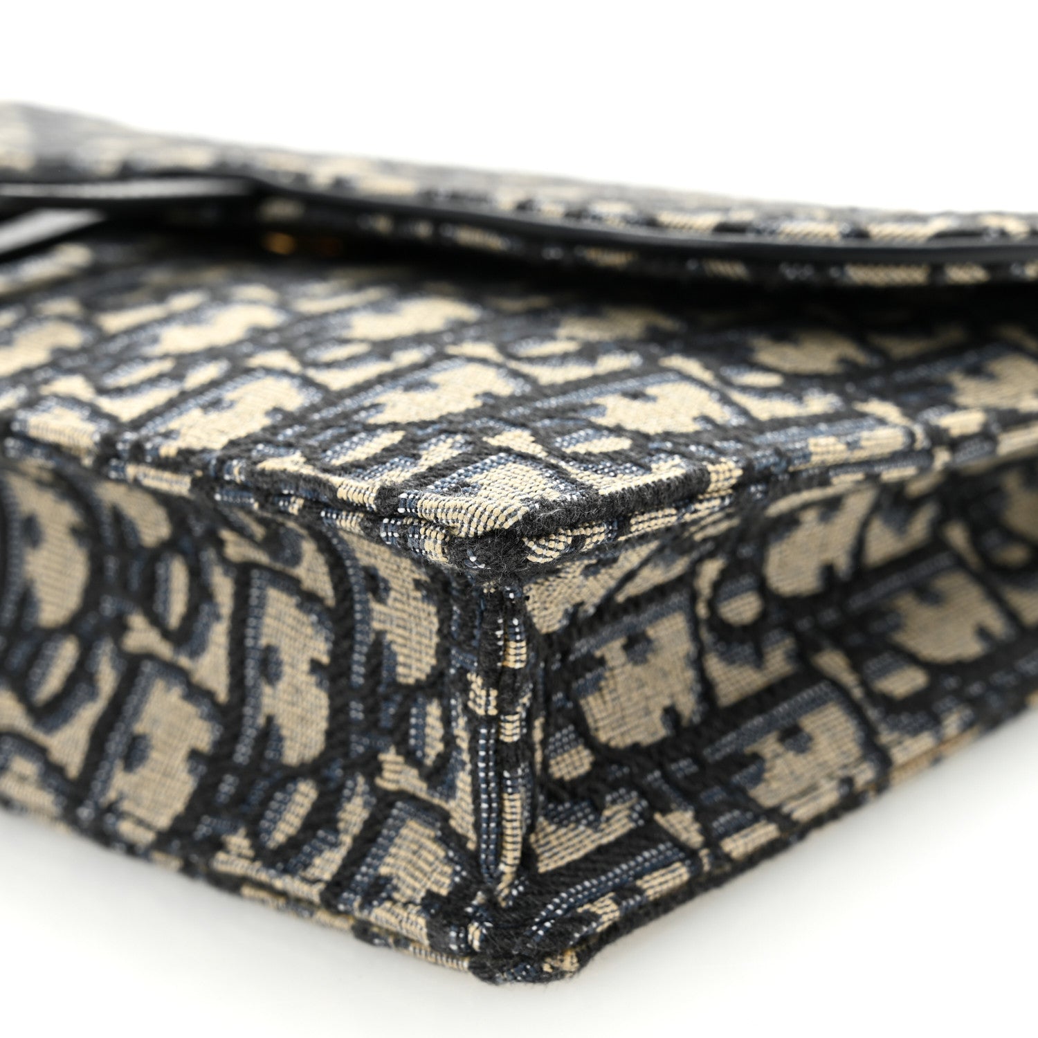 Christian Dior Oblique Saddle Chain Pouch Blue