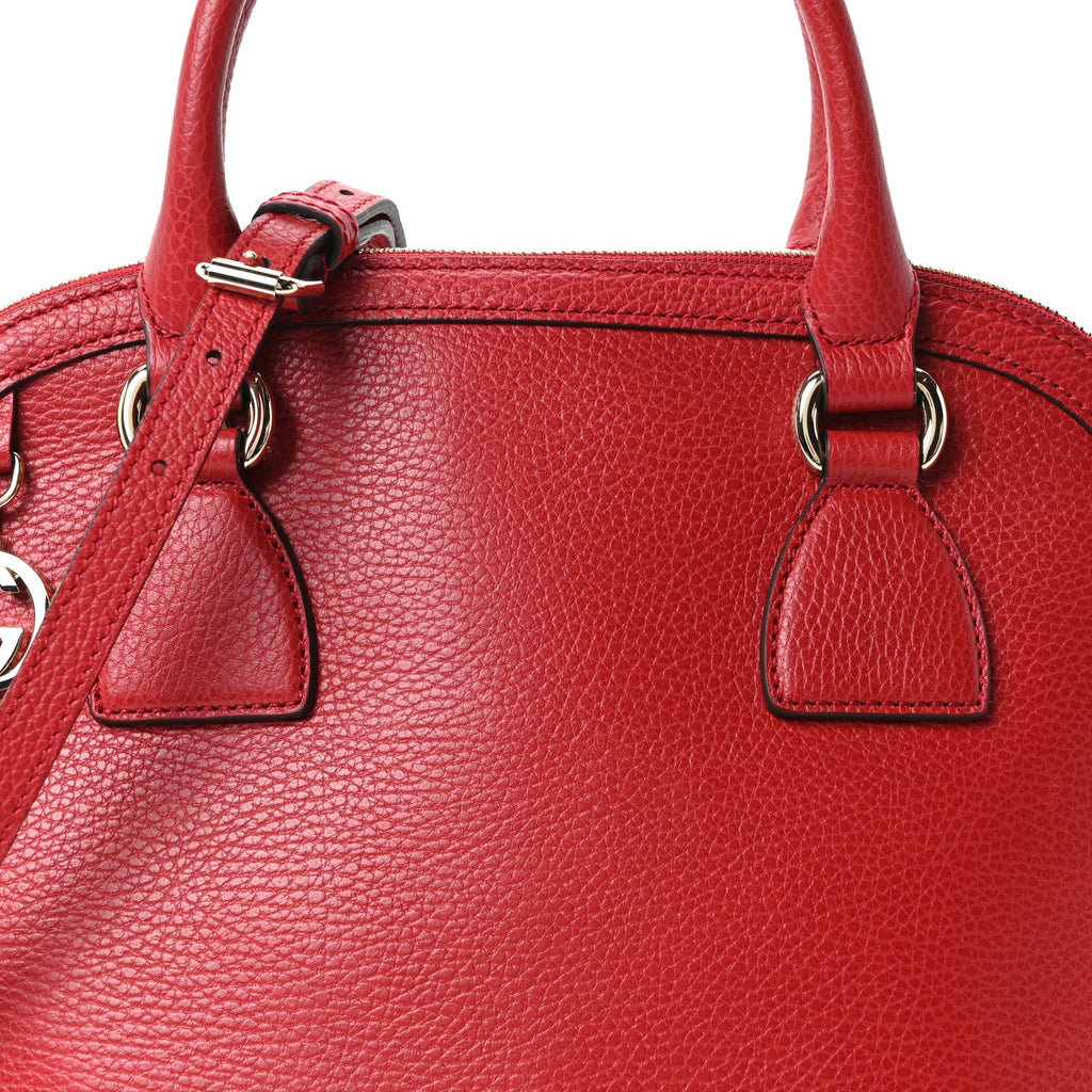 Gucci Dollar Calfskin Small GG Charm Dome Bag Red