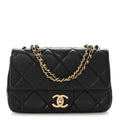 Chanel Lambskin Quilted Pearl Small Flap Black
