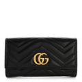 Gucci Calfskin Matelasse GG Marmont Continental Wallet Black