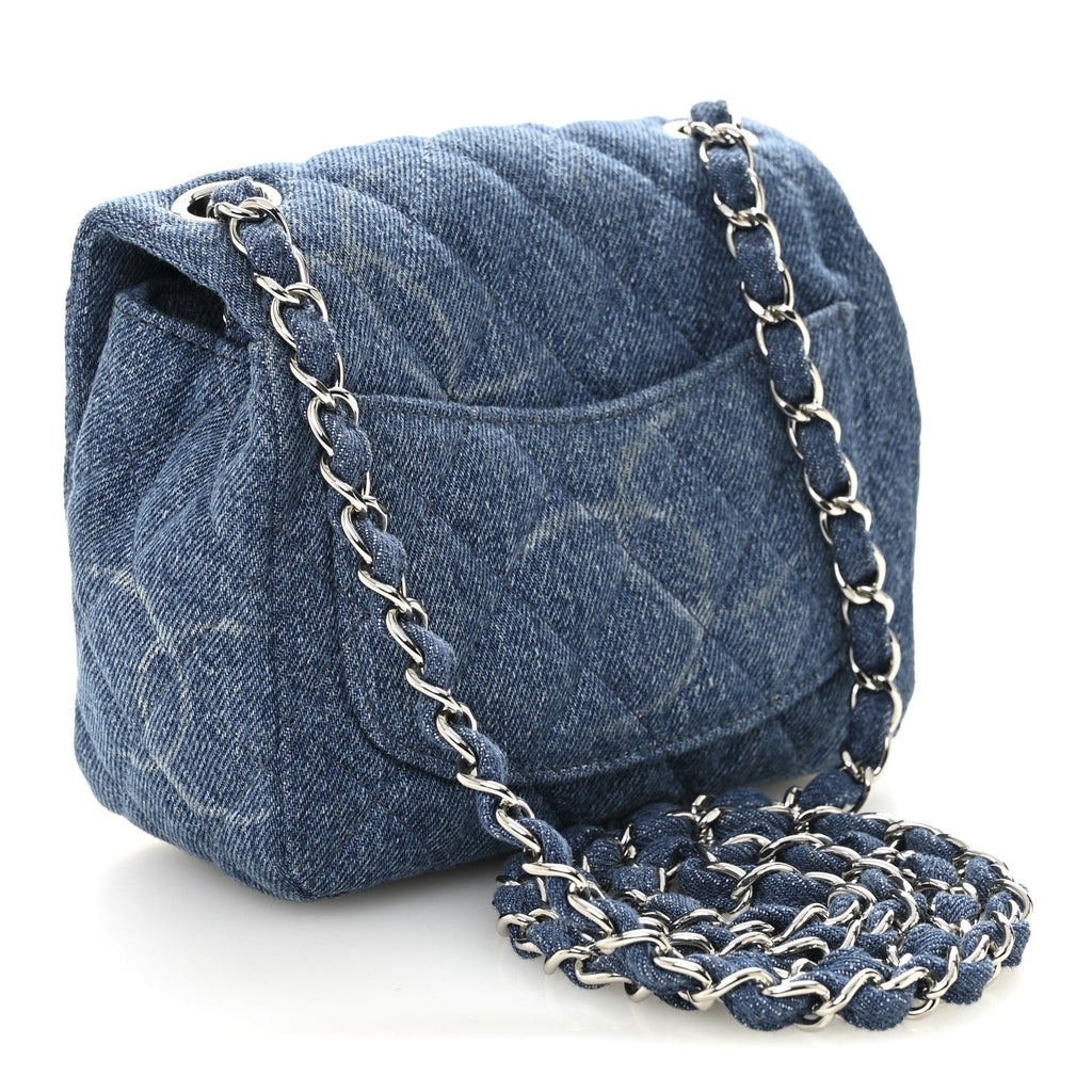 Chanel Denim CC Quilted Mini Square Flap Blue