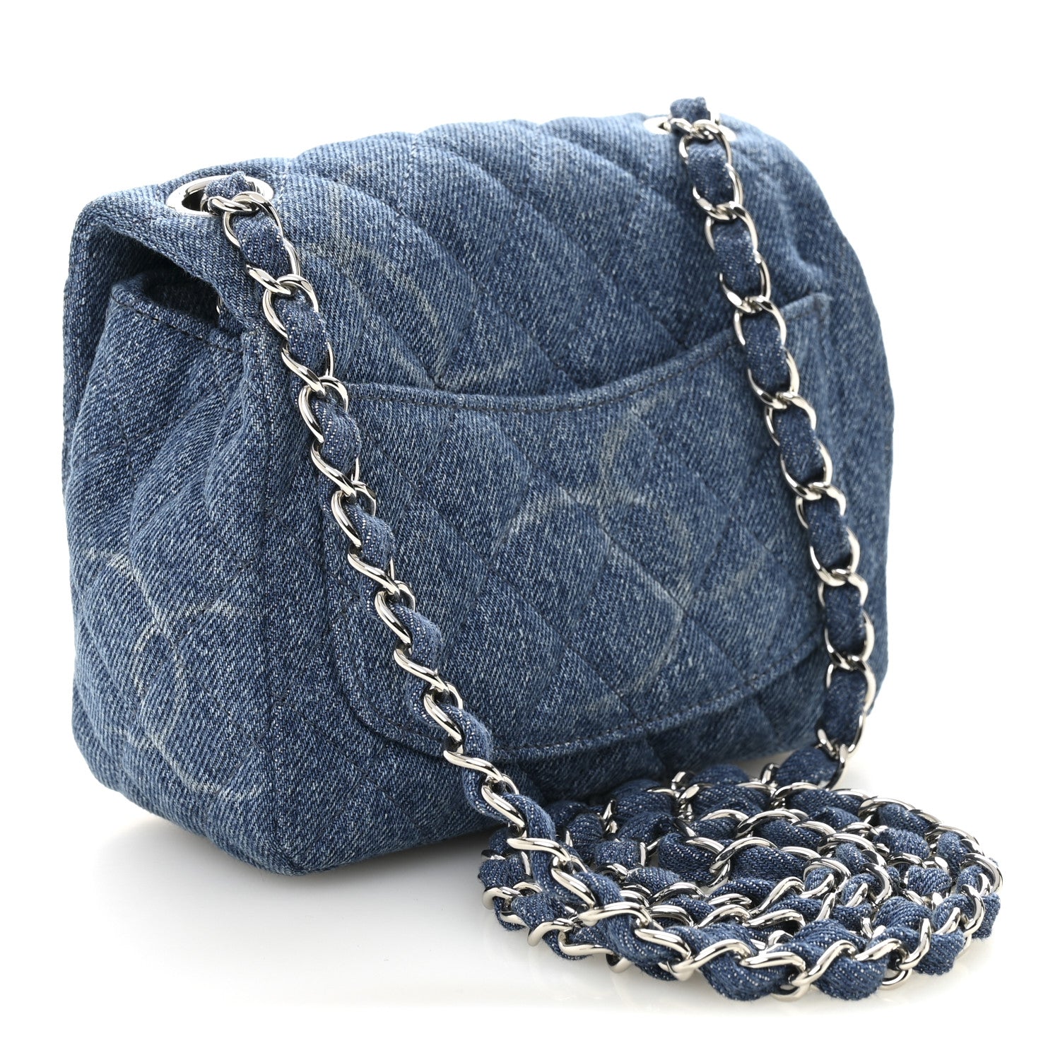 Chanel Denim CC Quilted Mini Square Flap Blue