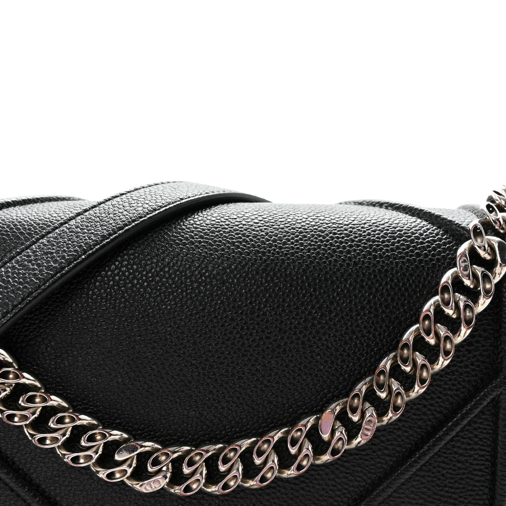 Christian Dior Grained Calfskin Medium Diorama Flap Bag Black