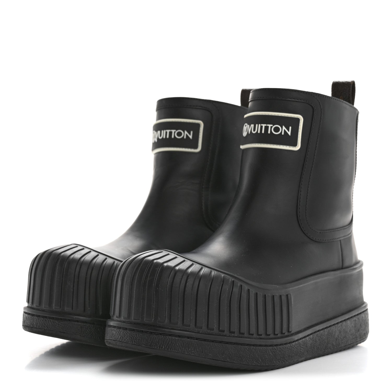 Louis Vuitton Calfskin Polar Flat Ankle Boots 38 Black