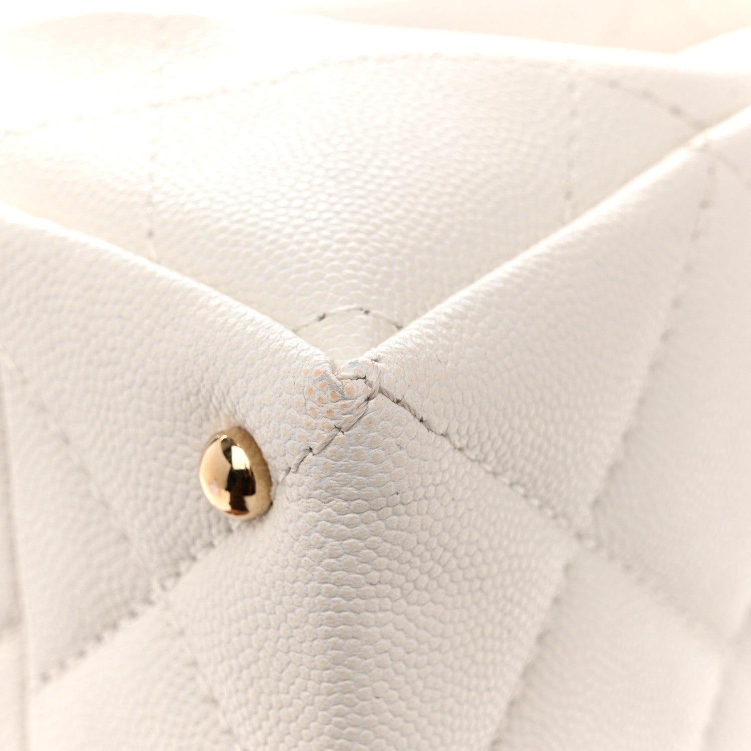 Chanel Caviar Quilted Mini Retro Twist Top Handle Flap White