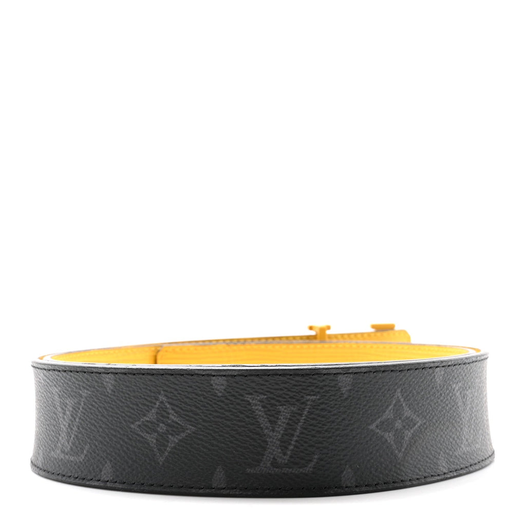 Louis Vuitton Monogram Eclipse Epi 40mm LV Initiales Reversible 100 40 Belt Yellow