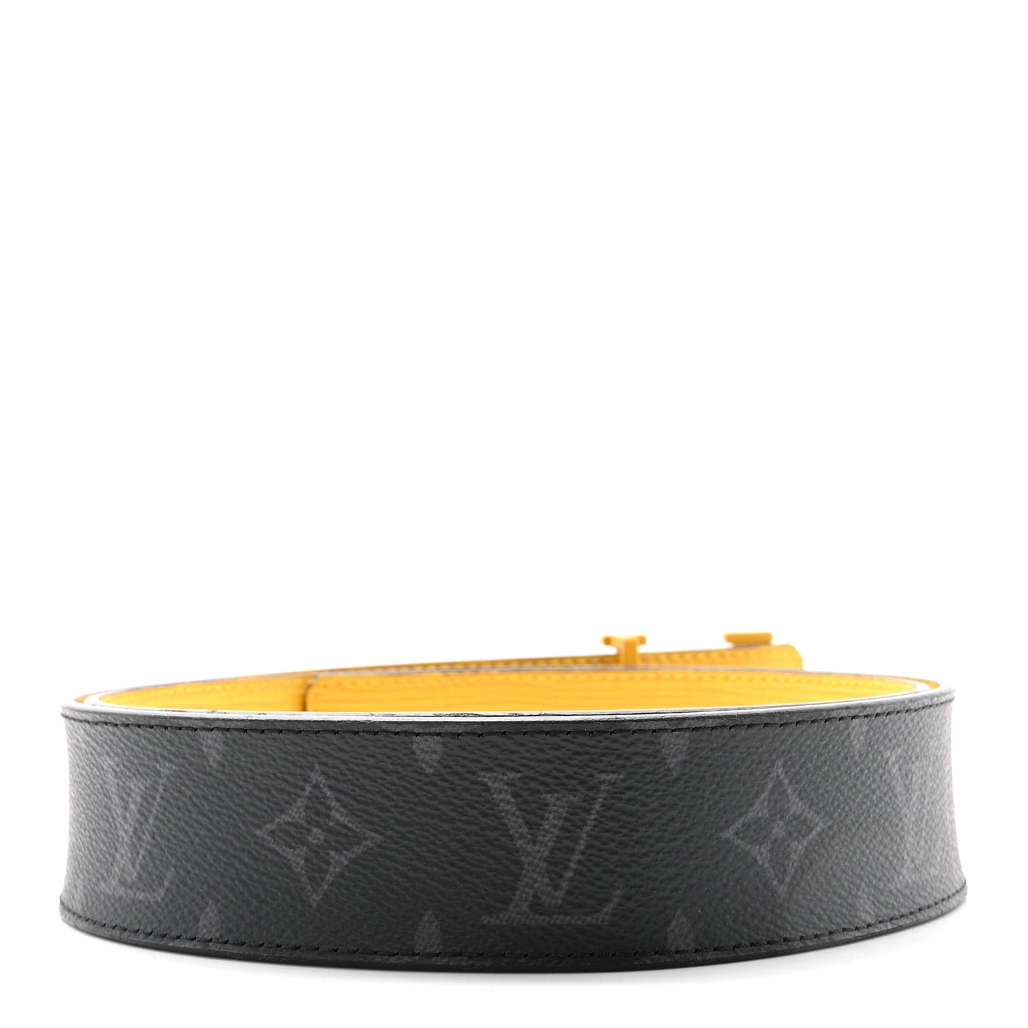 Louis Vuitton Monogram Eclipse Epi 40mm LV Initiales Reversible 100 40 Belt Yellow